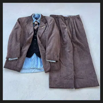 [ vintage ] 5점 수트 셋업 브라운 코듀로이 성인식