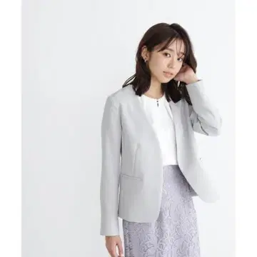 내추럴 뷰티 베이직 Pe 새틴 스트레치 노카라 자켓