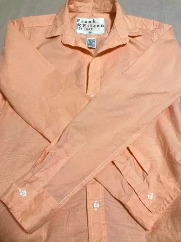 Frank & Eileen 오렌지 체크 셔츠 XS