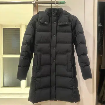 NORTHFACE 후드 부착 롱 다운 자켓 블랙