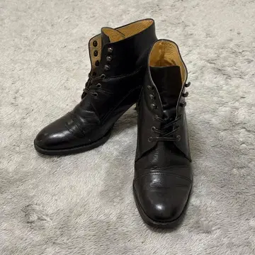 엘레강스 히미코 숏부츠 블랙 천연 가죽 22.5cm BZ69