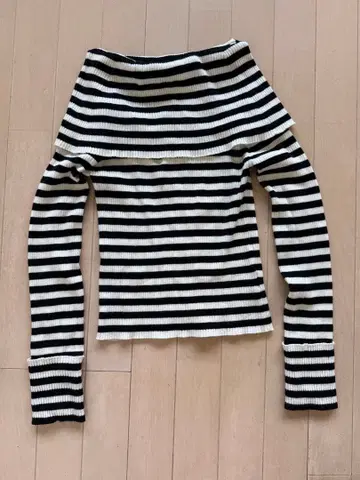 snidel 오프숄더 보더 니트탑