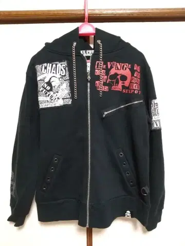 SEX POT ReVeNGe 스컬 프린트 후드티