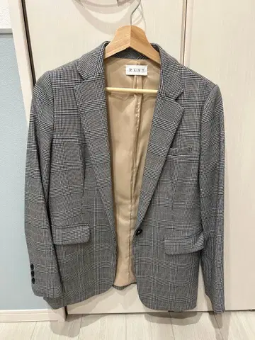 PLST 그레이 계열 체크 테일러드 자켓