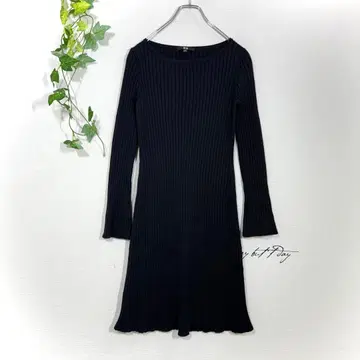 UNIQLO 유니클로 리브 보트넥 플레어 원피스 S 사이즈 A라인