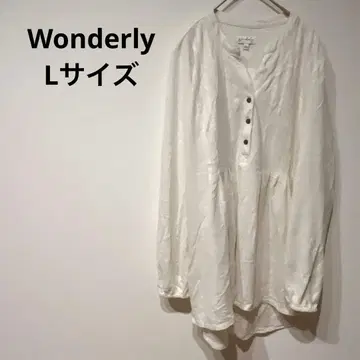 새상품급 Wonderly [ L ] 화이트 긴팔 상의