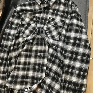 TRIBAL 체크 무늬 플란넬 셔츠 블랙/화이트 XL