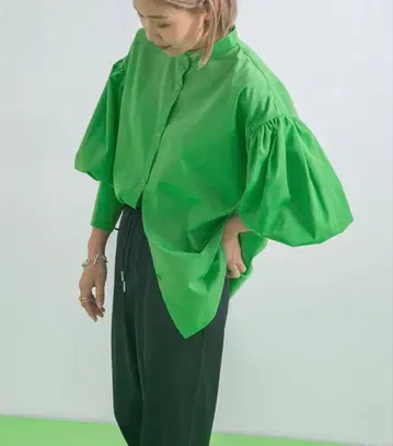 [ @hidekanagao_xbohmal ] 볼륨 슬리브 긴팔 컬러 셔츠