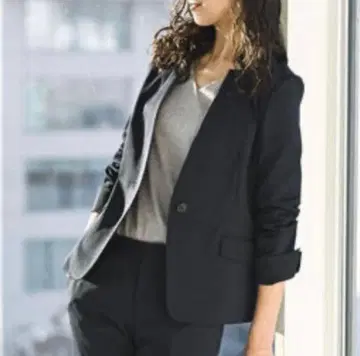 새상품급! 그린 라벨 D 숄 칼라 노 라펠 자켓 네이비 36