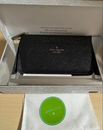 케이트 스페이드 블랙 접이식 지갑 글리터
