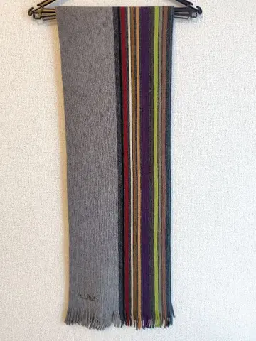 폴스미스 머플러 그레이 x 멀티 스트라이프 울 혼방