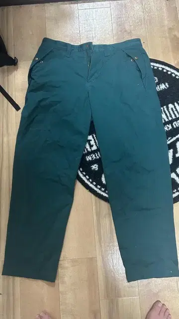 pork chop garage supply 다크 그린 워크 팬츠