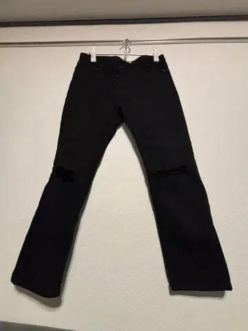 마인 데님 블랙 스키니 팬츠 데미지 가공