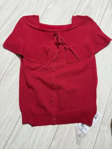 [ 미사용 ] MISCH MASCH 레드 오프숄더 니트 M