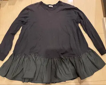 yori 긴팔 와이드헴 개더 프릴 상의 F