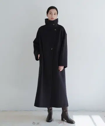 ONEME 스탠드 카라 롱 코트