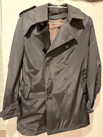 그레이 스트라이프 남성용 트렌치코트