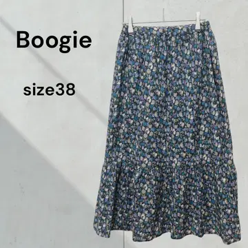 부지 꽃무늬 플레어 스커트 허리밴딩 화려함