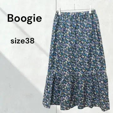 부지 꽃무늬 플레어 스커트 허리밴딩 화려함