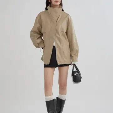 드로스트 인조 가죽 블루종