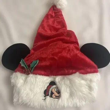 미키 귀 달린 크리스마스 산타 모자