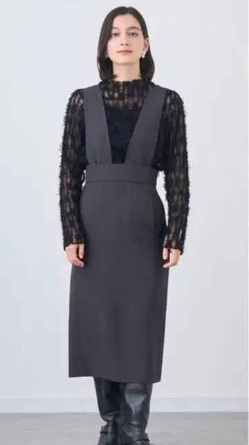 ANAYI 아나이 울 트윌 스트레치 살로펫 스커트 그레이 S사이즈