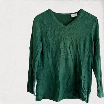실크 93% 캐시미어 7% V넥 긴팔 니트 다크 그린 S