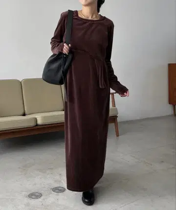 CAPRICIEUX LE'MAGE 벨로아 아지메 레이어드 원피스