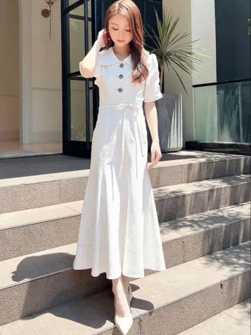 RESEXXY 스티치 디자인 롱 원피스