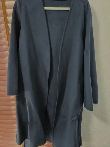 UNIQLO 더블 페이스 랩 코트 네이비 XXL