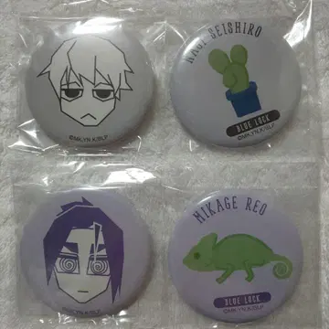 블루 록 모티브 패턴 캔뱃지 나기 세이시로 미카게 레오