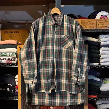 빅 사이즈 풀오버 셔츠 하프 버튼 셔츠 플란넬 셔츠