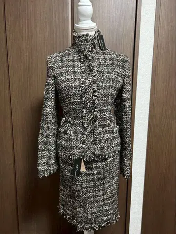 INED 이네드 트위드 스커트 셋업 수트 40