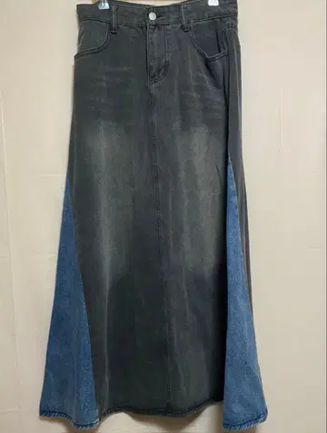 [ 10년 데님 ] 리메이크풍 바이컬러 데님 스커트