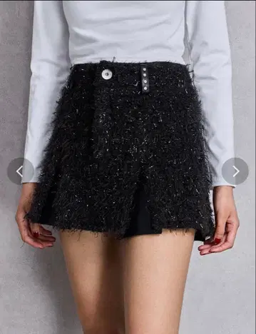 GYDA 라메 프린지 트위드 스커트 라이크 숏팬츠