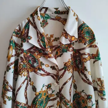 스카프 패턴 셔츠 블라우스 빈티지 빈티지 패턴 셔츠 패턴 블라우스