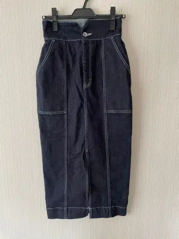 rienda 데님 타이트 롱 스커트