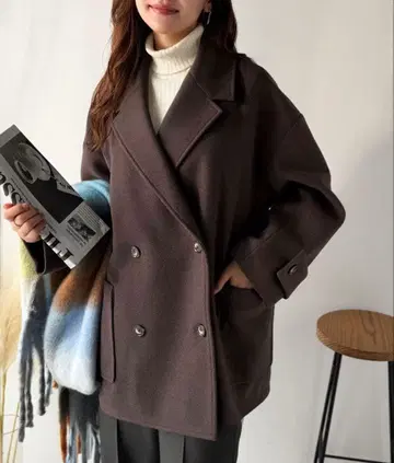 classicalelf 코트 미들 기장 다크 브라운