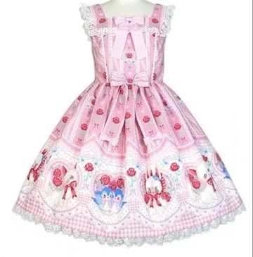 Be My Valentine 오버롤 스커트 발렌타인 캣 토끼