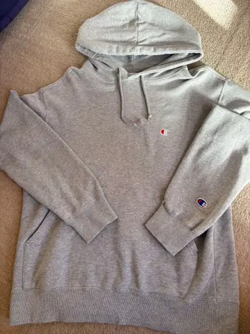Champion 그레이 후드 부착 후드티 M