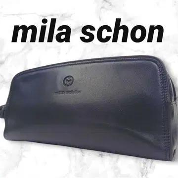 밀라 쇤 세컨드 백 가죽 더블 지퍼 골드 금장 장식