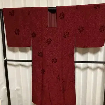 실크. 와나오리 벨벳 도유키 롱 코트