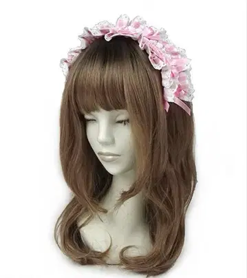 Heart Cafe 머리띠 핑크 깅엄 체크