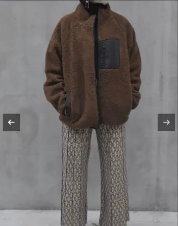 Loop 플리스 자켓 L 사이즈 브라운