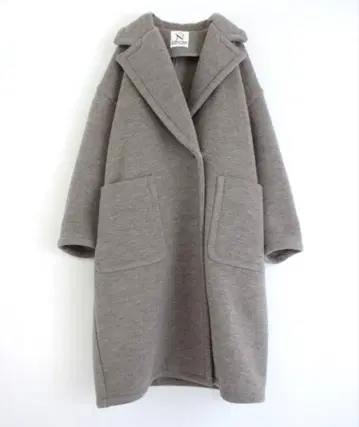 그레이 롱 코트 울 혼방