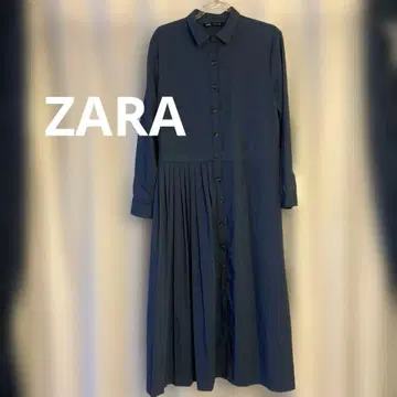 ZARA 다크 블루 긴팔 롱 원피스