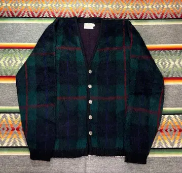60s CAMPUS 모헤어 가디건 USA제 검 샤기 50s