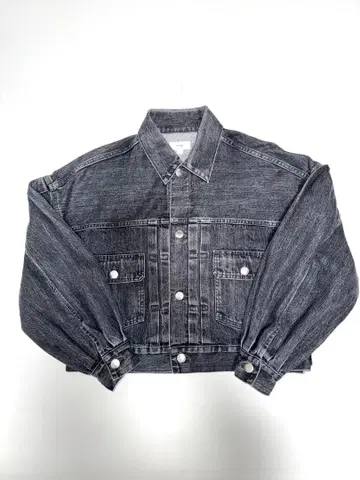 HYKE 벌룬 슬리브 데님 자켓 Black size 1