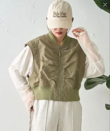 차오패닉 티피 셔링 크롭 MA-1 베스트 카키