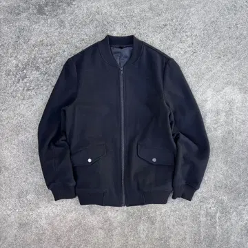 00s 빈티지 울 블루종 블랙 시티 보이 아메카지